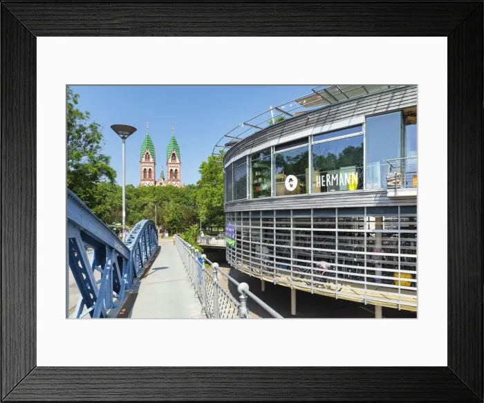 Framed Print : Bicycle parking garage at Wiwilibrucke bridge, Herz Jesu Kirche church, Freiburg im Breisgau, Black Forest, Baden-Wurttemberg, Germany Framed Print : Bicycle parking garage at Wiwilibrucke bridge, Herz Jesu Kirche church, Freiburg im Breisgau, Black Forest, Baden-Wurttemberg, Germany
