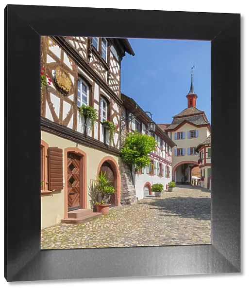 Town gate, Burkheim am Kaiserstuhl, Breisgau, Southern Black Forest, Baden-Wurttemberg, Germany