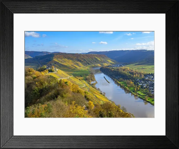 Framed Print : View at Punderich and Marienburg, Mosel valley, Rhineland-Palatinate, Germany Framed Print : View at Punderich and Marienburg, Mosel valley, Rhineland-Palatinate, Germany