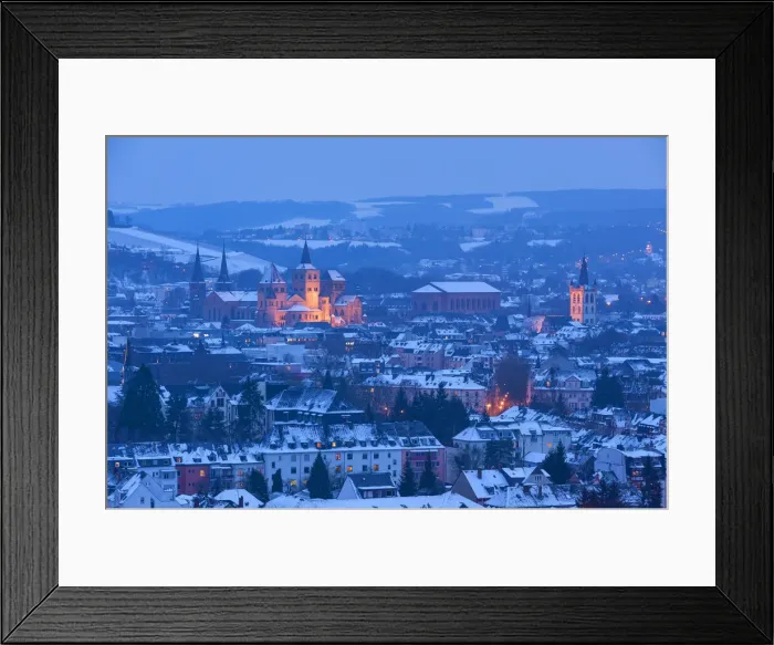 Framed Print : View at Treves in winter, Mosel valley, Rhineland-Palatinate, Germany Framed Print : View at Treves in winter, Mosel valley, Rhineland-Palatinate, Germany