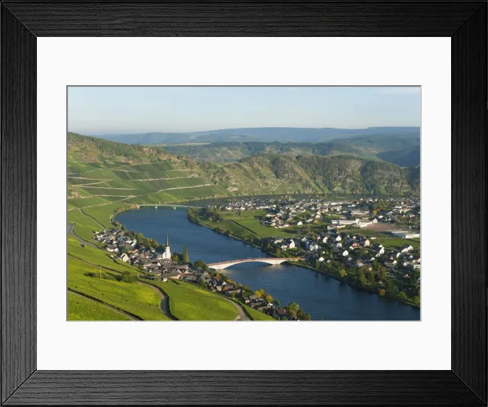 Framed Print : View at Piesport, Mosel valley, Rhineland-Palatinate, Germany Framed Print : View at Piesport, Mosel valley, Rhineland-Palatinate, Germany
