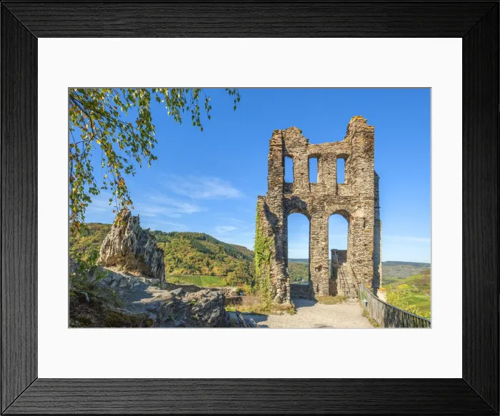 Framed Print : Castle ruin Grevenburg, Traben-Trarbach, Mosel valley, Rhineland-Palatinate, Germany Framed Print : Castle ruin Grevenburg, Traben-Trarbach, Mosel valley, Rhineland-Palatinate, Germany