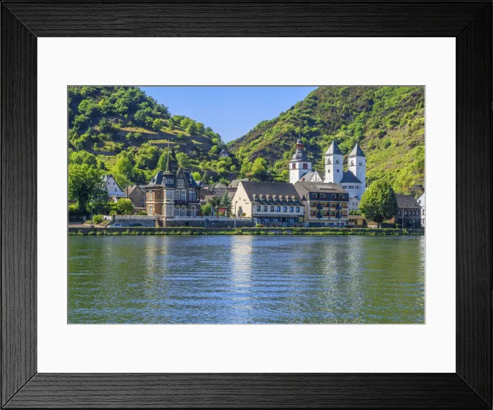 Framed Print : Treis-Karden with collegiate church St. Castor, Mosel valley, Rhineland-Palatinate Framed Print : Treis-Karden with collegiate church St. Castor, Mosel valley, Rhineland-Palatinate