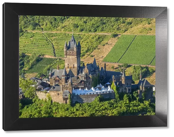 View at Cochem castle, Cochem, Mosel valley, Rhineland-Palatinate, Germany