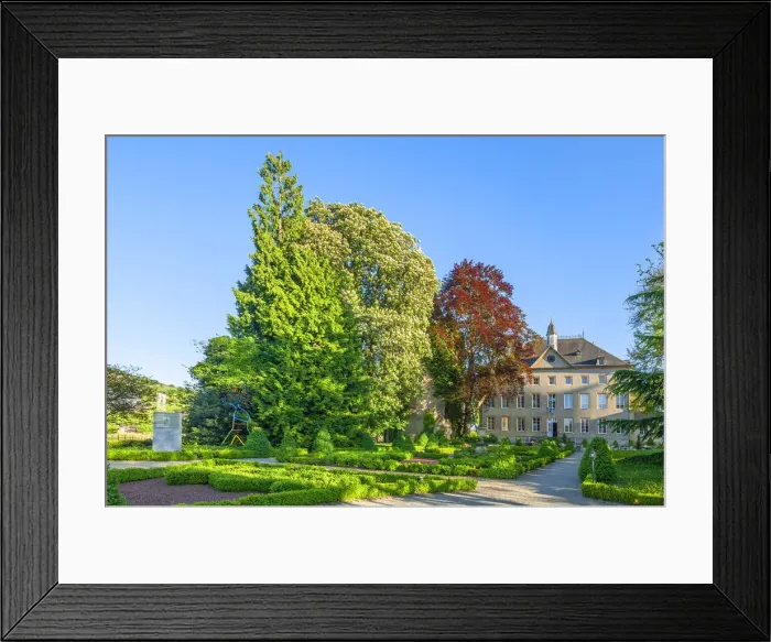 Framed Print : View at Schengen castle, Schengen, Mosel valley, Canton Remich, Luxembourg