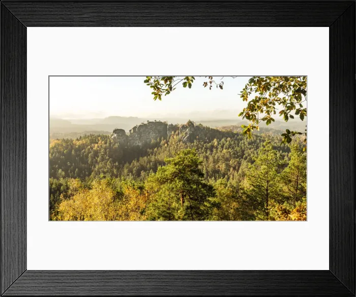 Framed Print : Europe, Germany, Saxon Switzerland. Viewpoint Ziegenrucken