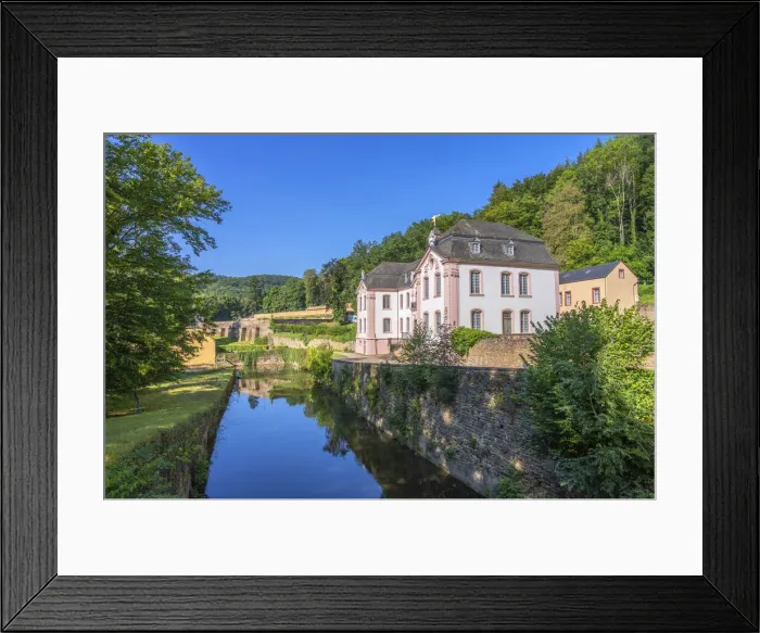Framed Print : Weilerbach castle near Bollendorf, Sauer valley, Eifel, Rhineland-Palatinate, Germany Framed Print : Weilerbach castle near Bollendorf, Sauer valley, Eifel, Rhineland-Palatinate, Germany