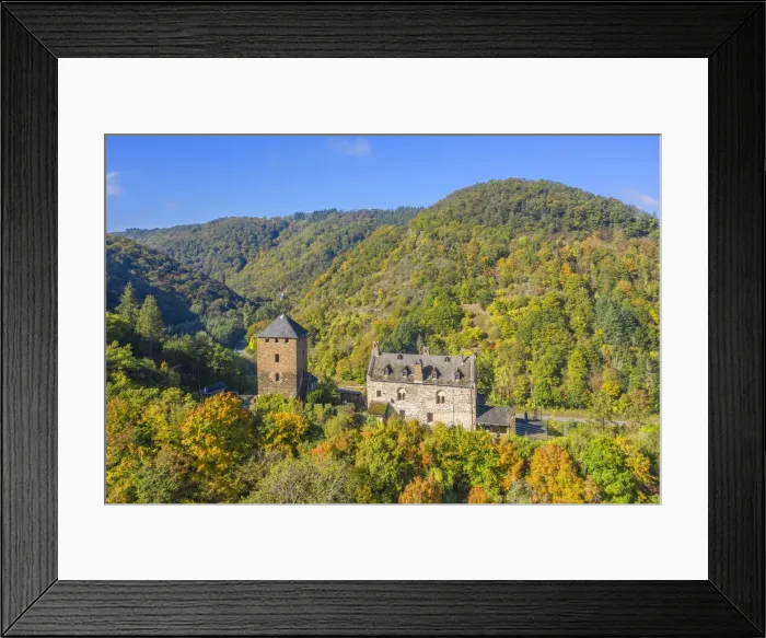 Framed Print : Aerial view at Wildburg castle, Treis-Karden, Mosel valley, Hunsruck, Rhineland-Palatinate, Germany Framed Print : Aerial view at Wildburg castle, Treis-Karden, Mosel valley, Hunsruck, Rhineland-Palatinate, Germany