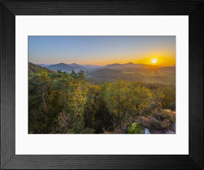 Framed Print : Sunrise above Wernersberg, Wasgau, Palatinate forest, Rhineland-Palatinate, Germany Framed Print : Sunrise above Wernersberg, Wasgau, Palatinate forest, Rhineland-Palatinate, Germany