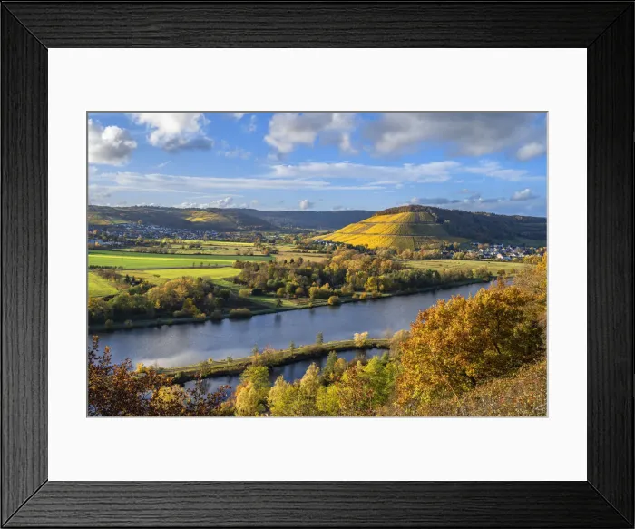 Framed Print : River Saar with vineyard Ayler Kupp, Saar valley, Hunsruck, Rhineland-Palatinate, Germany Framed Print : River Saar with vineyard Ayler Kupp, Saar valley, Hunsruck, Rhineland-Palatinate, Germany