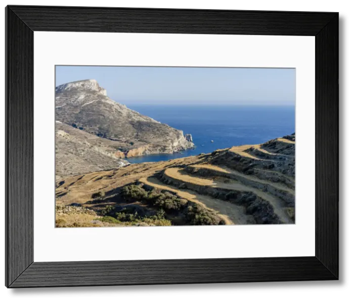 Framed Print : Terraced field in Folegandros, Cyclades Islands, Greece Framed Print : Terraced field in Folegandros, Cyclades Islands, Greece