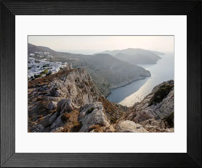Framed Print : Greece, Cyclades Islands, Folegandros Island, panorama at sunset from the church Panagia Framed Print : Greece, Cyclades Islands, Folegandros Island, panorama at sunset from the church Panagia