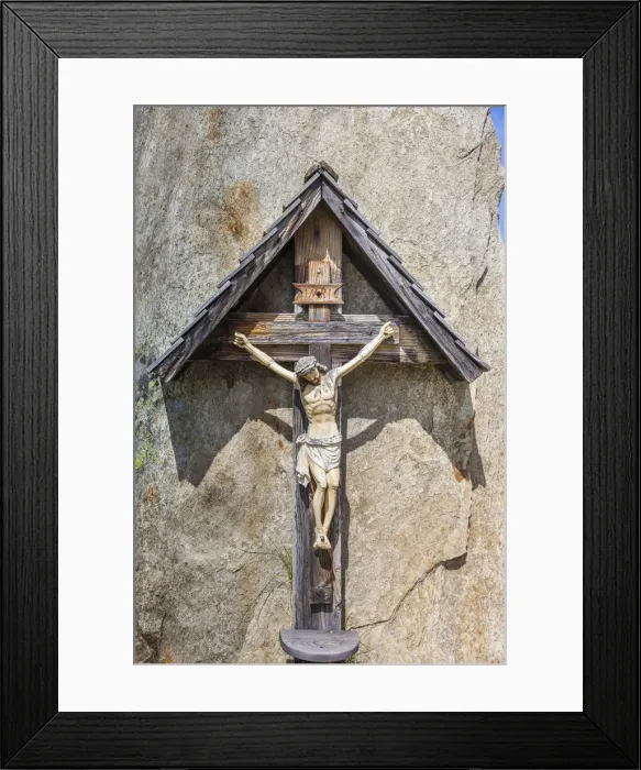 Framed Print : Christian wayside cross at the Kehreralm (1842 m) near Kasern, Valle Aurina, South Tyrol Framed Print : Christian wayside cross at the Kehreralm (1842 m) near Kasern, Valle Aurina, South Tyrol