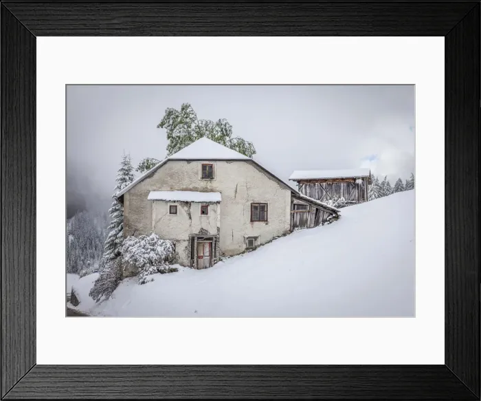 Framed Print : Old, abandoned mountain farm in Rein in Taufers in winter, Reintal, Valle Aurina Framed Print : Old, abandoned mountain farm in Rein in Taufers in winter, Reintal, Valle Aurina