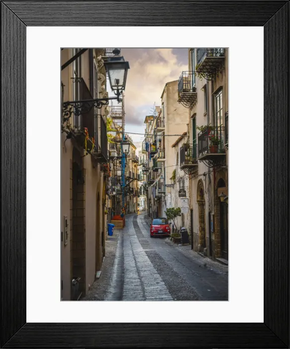 Framed Print : Cefalu, Sicily, Italy. City street in the old town Framed Print : Cefalu, Sicily, Italy. City street in the old town