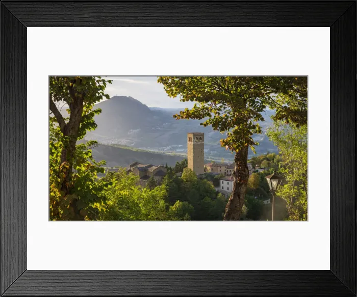 Framed Print : Europe, Italy, Emilia-Romagna. View towards the village from the fortress Framed Print : Europe, Italy, Emilia-Romagna. View towards the village from the fortress