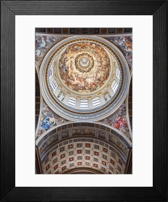 Framed Print : Frescoes on the interior dome of the Basilica of Sant Andrea Framed Print : Frescoes on the interior dome of the Basilica of Sant Andrea