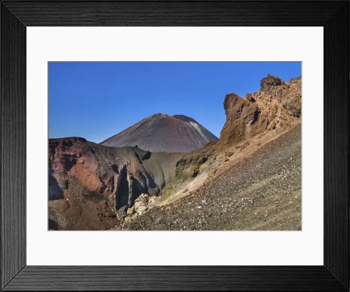 Framed Print : New Zealand, North Island, Tongario National Park, Red Crater