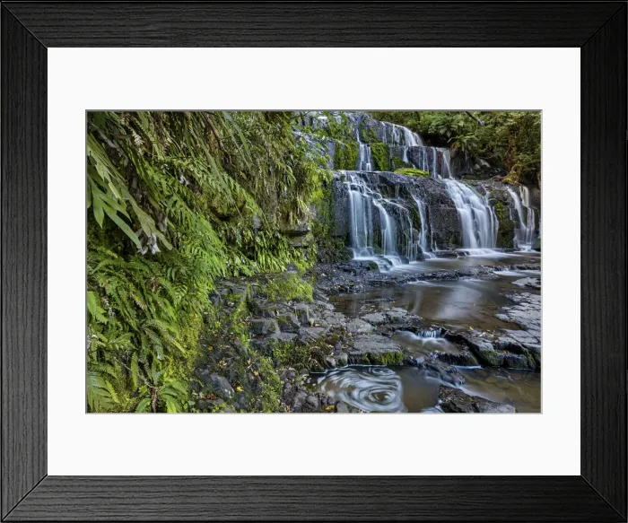 Framed Print : New Zealand, South Island, Catlins, Purakaunui Falls Framed Print : New Zealand, South Island, Catlins, Purakaunui Falls