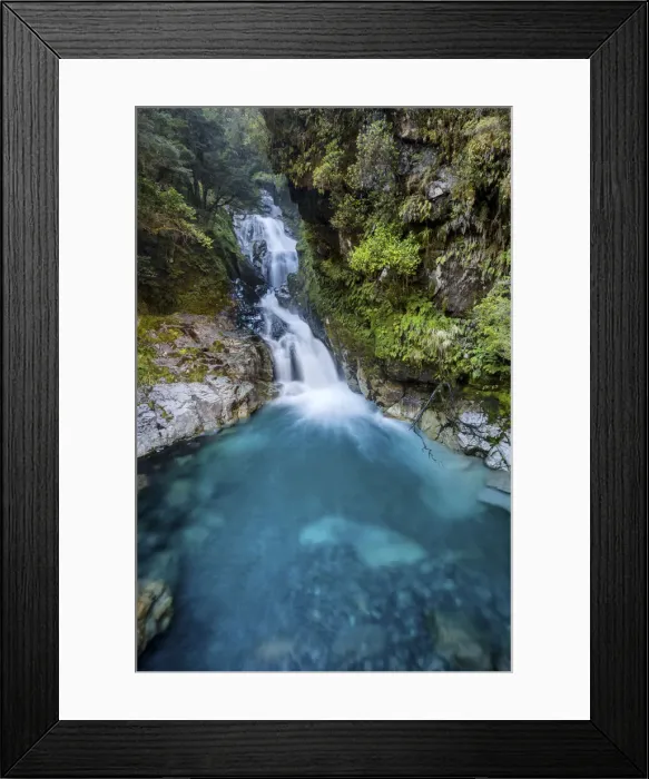 Framed Print : New Zealand, South Island, Fjordland National Park, Falls Creek Waterfall Framed Print : New Zealand, South Island, Fjordland National Park, Falls Creek Waterfall