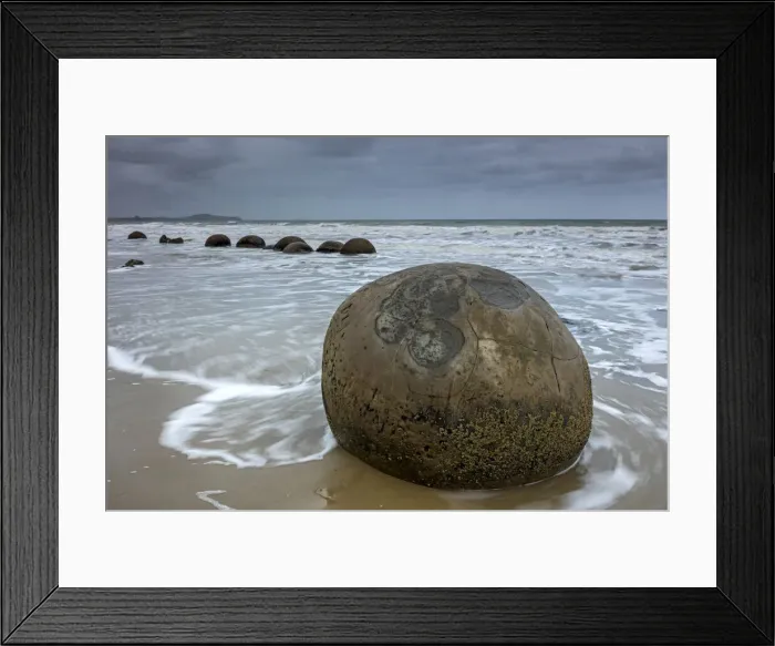 Framed Print : New Zealand, South Island, Moeraki Boulders