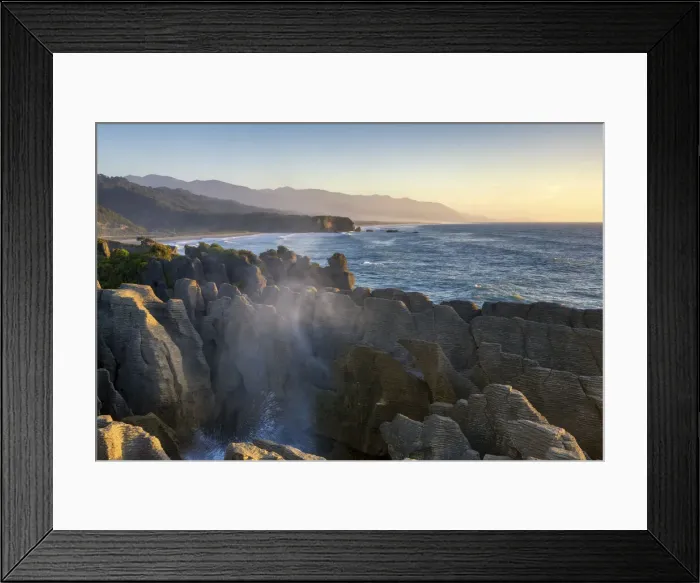 Framed Print : New Zealand, South Island, Paparoa National Park, Pancake Rocks