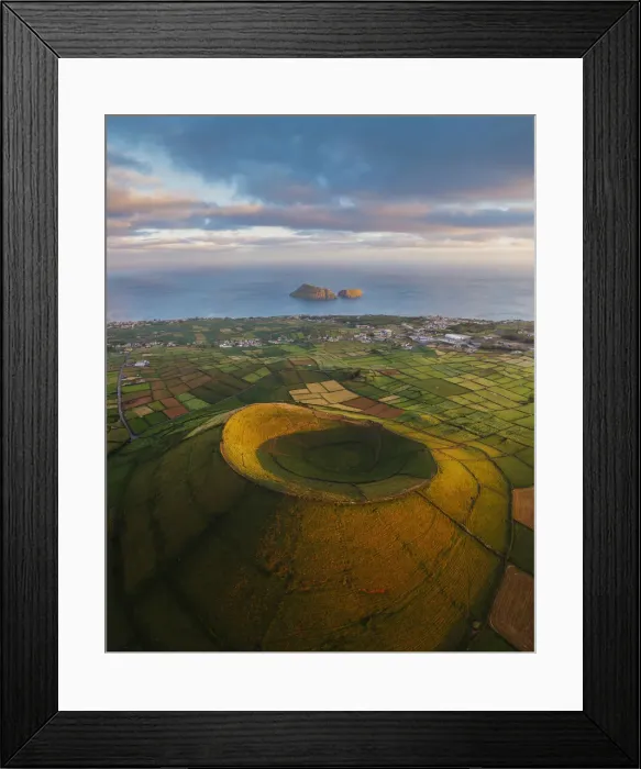 Framed Print : Terceira island, Azores, Portugal. Craters and pasture fields Framed Print : Terceira island, Azores, Portugal. Craters and pasture fields