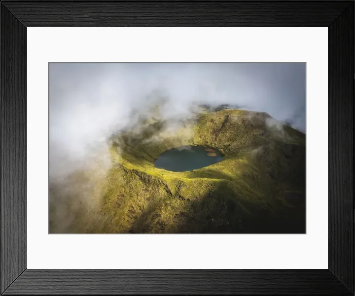 Framed Print : Pico island, Azores, Portugal. Crater surrounded by fog