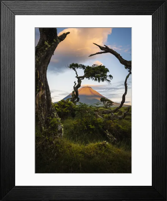 Framed Print : Pico island, Azores, Portugal. Mount Pico and surrounding landscape