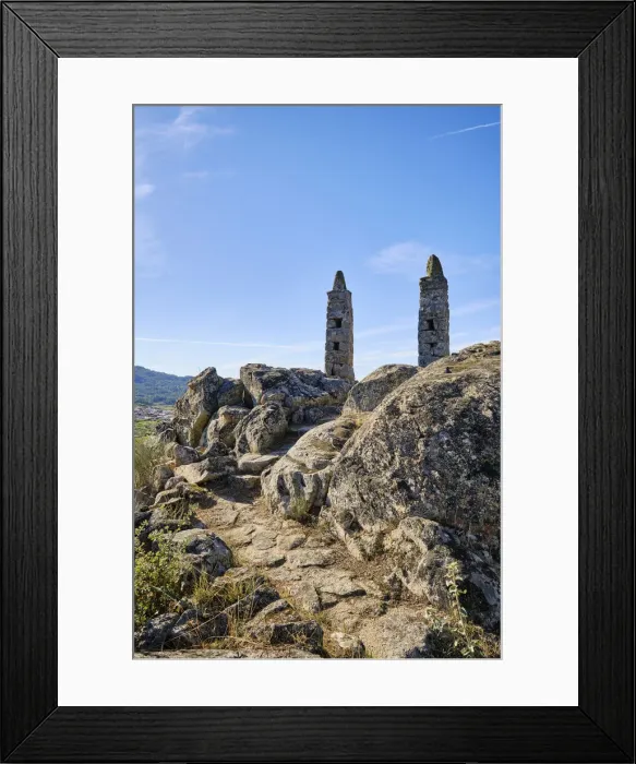 Framed Print : Medieval gallows at the village of Freixiel, in its kind a unique monument in the Iberian Framed Print : Medieval gallows at the village of Freixiel, in its kind a unique monument in the Iberian