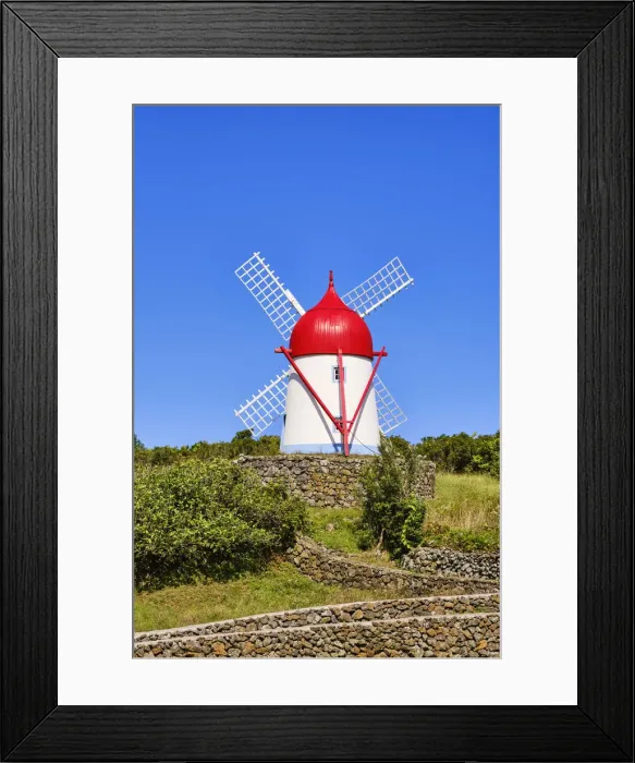 Framed Print : Fontes traditional windmill. Graciosa island, Azores islands. Portugal Framed Print : Fontes traditional windmill. Graciosa island, Azores islands. Portugal
