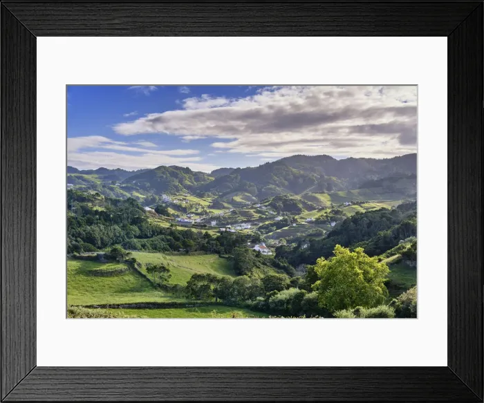 Framed Print : Santa Barbara parish. Traditional farm houses. Santa Maria island, Azores. Portugal Framed Print : Santa Barbara parish. Traditional farm houses. Santa Maria island, Azores. Portugal