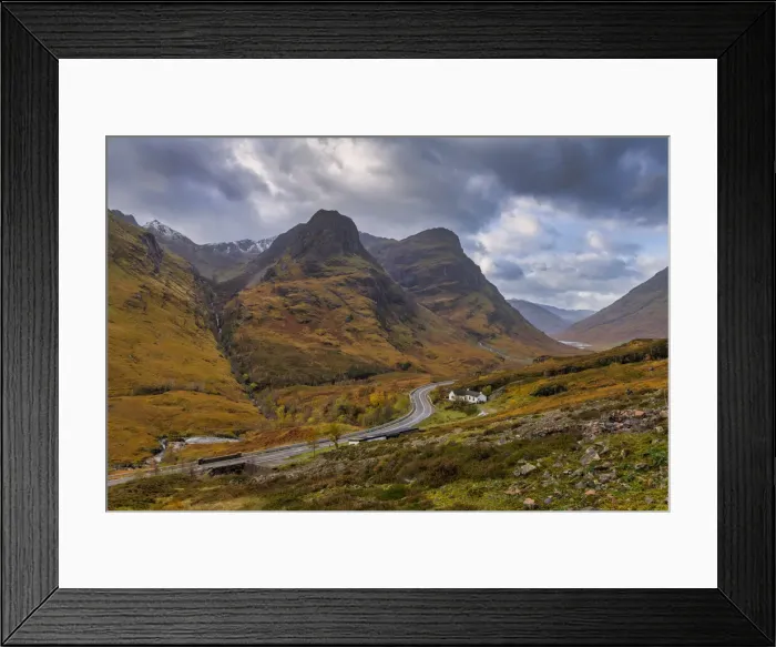 Framed Print : Road Winding Through Glencoe, Highland Region, Scotland Framed Print : Road Winding Through Glencoe, Highland Region, Scotland