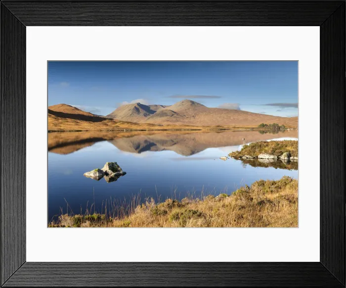 Framed Print : Black Mount Reflecting in Lochan na h-Achlaise, Argyll & Bute, Scotland Framed Print : Black Mount Reflecting in Lochan na h-Achlaise, Argyll & Bute, Scotland