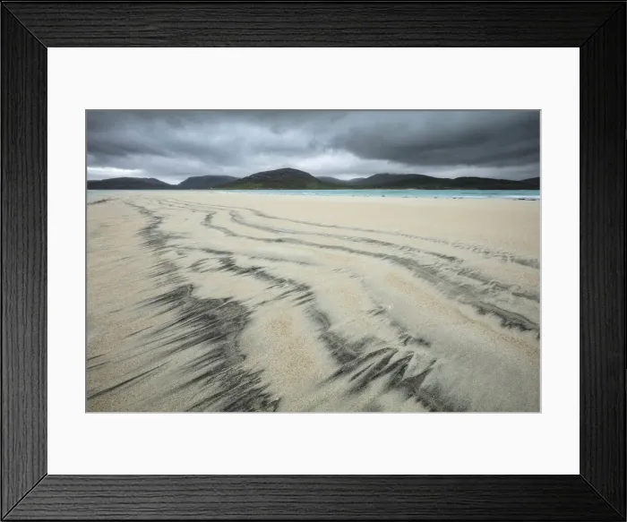 Framed Print : Sand patterns on Luskentyre beach at low tide, Isle of Harris, Outer Hebrides, Scotland Framed Print : Sand patterns on Luskentyre beach at low tide, Isle of Harris, Outer Hebrides, Scotland