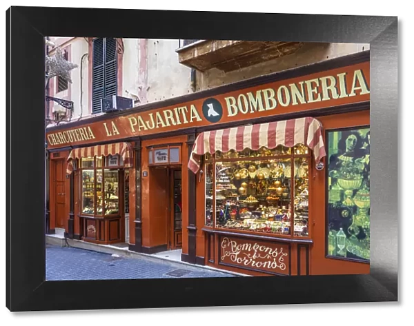 Historic sweet shop Bomboneria La Pajarita in the old town of Palma de Mallorca, Mallorca