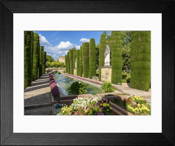 Framed Print : Spain, Andalusia, Cordoba town, Alcazar de los Reyes Christianos palace garden