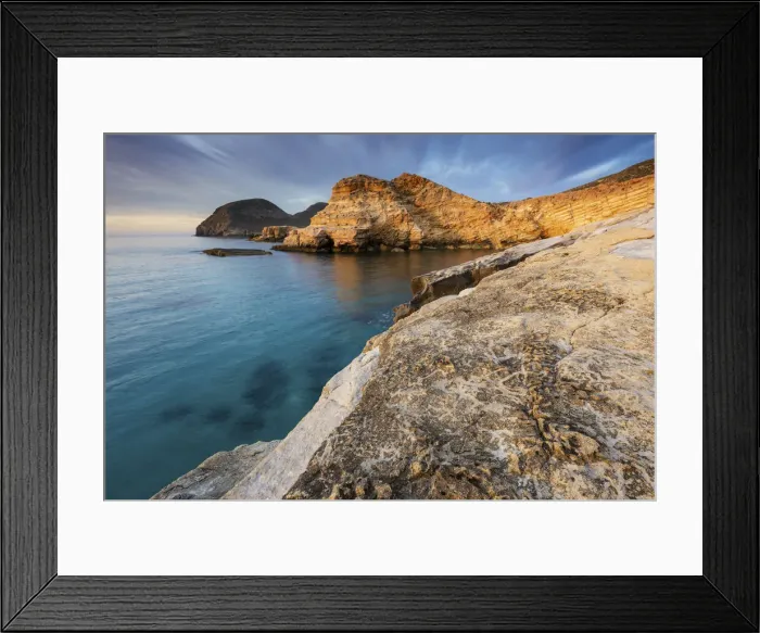 Framed Print : Spain, Andalusia, Mediterranean Sea, Natural park Cabo de Gata, Cala San Ramon coast Framed Print : Spain, Andalusia, Mediterranean Sea, Natural park Cabo de Gata, Cala San Ramon coast