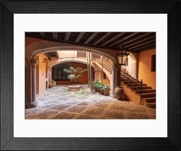 Framed Print : Patio in the Old Town, Palma de Mallorca, Mallorca, Balearic Islands; Spain Framed Print : Patio in the Old Town, Palma de Mallorca, Mallorca, Balearic Islands; Spain