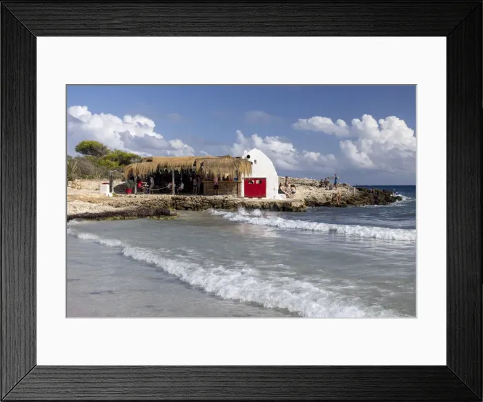 Framed Print : Bar on the beach at Cala Binibeca, Menorca, Minorca, Balearic Islands, Spain Framed Print : Bar on the beach at Cala Binibeca, Menorca, Minorca, Balearic Islands, Spain