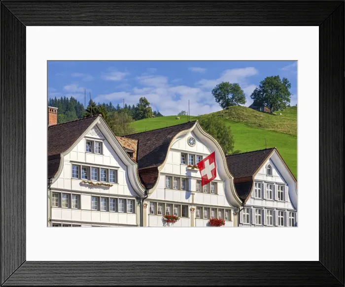 Framed Print : Switzerland, Canton Appenzell, Gais village Framed Print : Switzerland, Canton Appenzell, Gais village