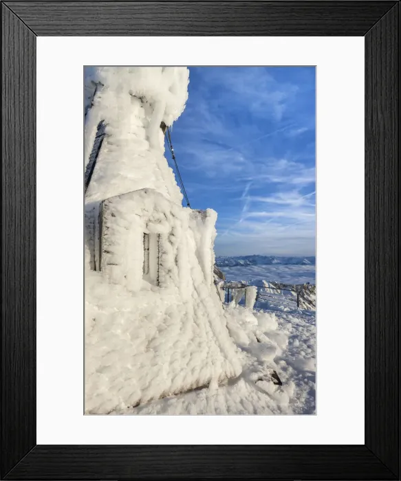 Framed Print : Switzerland, Canton Appenzell, Alpstein, Saantis mountain, old weather station Framed Print : Switzerland, Canton Appenzell, Alpstein, Saantis mountain, old weather station