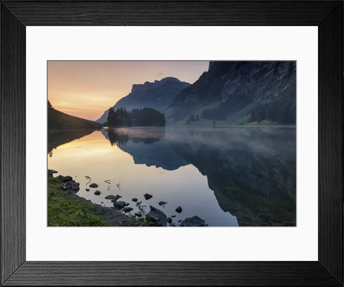 Framed Print : Switzerland, Canton Appenzell, Alpstein, Lake Seealpsee Framed Print : Switzerland, Canton Appenzell, Alpstein, Lake Seealpsee