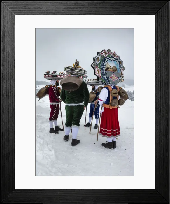 Framed Print : Switzerland, Canton Appenzell, Silvesterchlaause regional customs Framed Print : Switzerland, Canton Appenzell, Silvesterchlaause regional customs