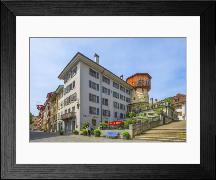 Framed Print : Restaurant at Obergasse, Biel, Canton Biel, Switzerland Framed Print : Restaurant at Obergasse, Biel, Canton Biel, Switzerland