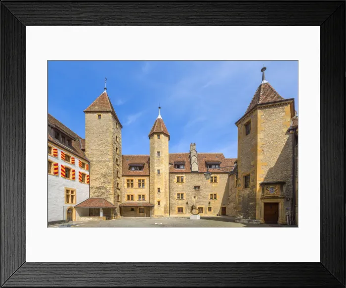 Framed Print : Neuenburg castle, Neuenburg, Canton Neuenburg, Switzerland Framed Print : Neuenburg castle, Neuenburg, Canton Neuenburg, Switzerland
