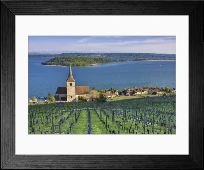 Framed Print : Switzerland, Berner Oberland, Ligerz village, Ligerz church, Lake Biel Framed Print : Switzerland, Berner Oberland, Ligerz village, Ligerz church, Lake Biel