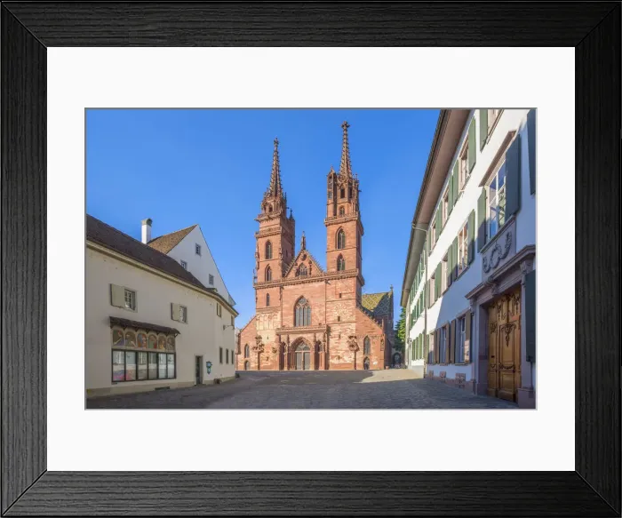 Framed Print : Basler Munster at Munsterplatz, Canton Basel, Switzerland Framed Print : Basler Munster at Munsterplatz, Canton Basel, Switzerland