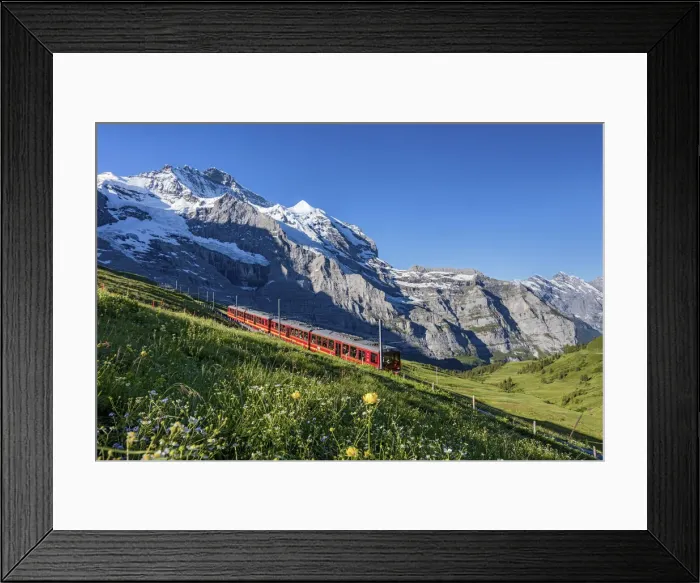 Framed Print : Switzerland, Berner Oberland, Kleine Scheidegg, Jungfraujoch train Framed Print : Switzerland, Berner Oberland, Kleine Scheidegg, Jungfraujoch train