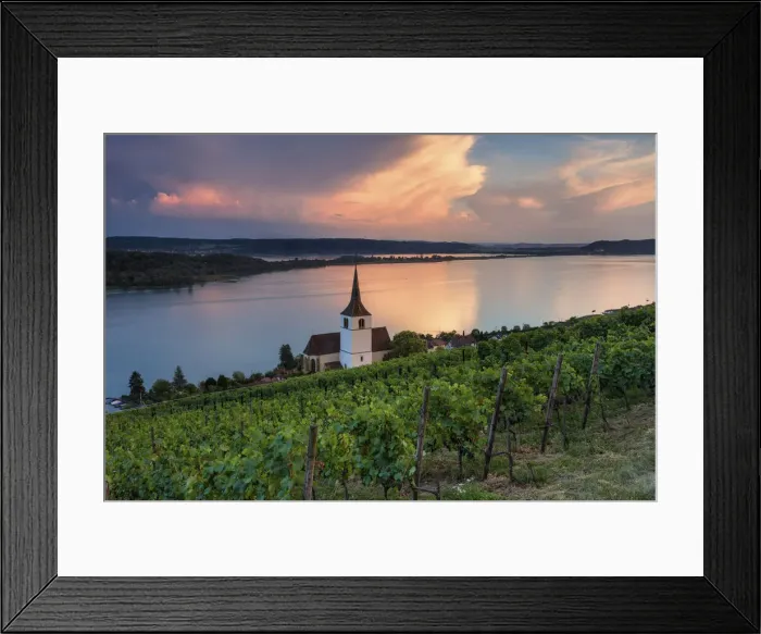 Framed Print : Switzerland, Berner Oberland, Ligerz village, Ligerz church, Lake Biel Framed Print : Switzerland, Berner Oberland, Ligerz village, Ligerz church, Lake Biel